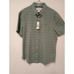 Original Penguin Heritage  Button Down Slim Fit Shirt- #327 Duck Green /Large